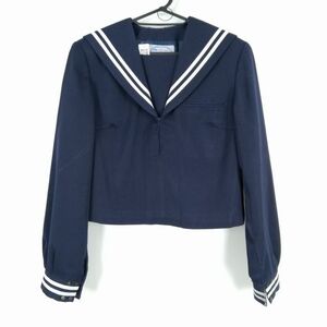 1 jpy sailor suit outer garment large size can ko- winter thing white 2 ps line woman school uniform middle . high school navy blue uniform used rank C NA1271