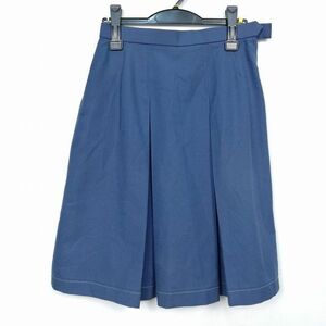 1円 スクールスカート 冬物 w69-丈59 グレー 中学 高校 プリーツ 学生服 制服 女子 中古 HK6656