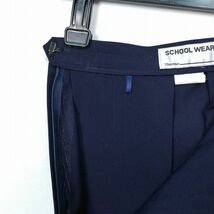 1円 スクールスカート 夏物 w60-丈50 紺 中学 高校 プリーツ 学生服 制服 女子 中古 HK6747_画像4