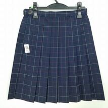 1円 スクールスカート 夏物 w66-丈54 チェック 東京吉祥女子高校 プリーツ 学生服 制服 女子 中古 IN5811_画像2