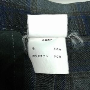 1円 スクールスカート 冬物 w69-丈54 チェック 中学 高校 プリーツ 学生服 制服 女子 中古 IN5866の画像6