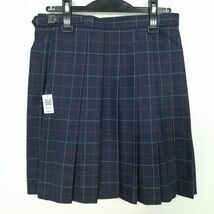 1円 スクールスカート 冬物 w66-丈49 チェック 東京吉祥女子中学高校 プリーツ 学生服 制服 女子 中古 IN5861_画像2