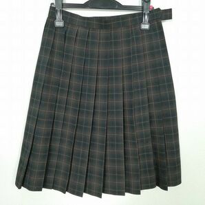 1円 スクールスカート 夏物 w63-丈59 チェック 中学 高校 プリーツ 学生服 制服 女子 中古 IN5743の画像1