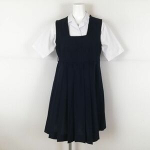 1円 ジャンパースカート バスト86 ウエスト74 夏物 女子 学生服 中学 高校 紺 制服 中古 ランクC NA0923