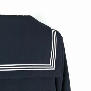 1円 セーラー服 スカート スカーフ 上下3点セット 大きいサイズ 冬物 白3本線 女子 学生服 中学 高校 紺 制服 中古 ランクC NA1338の画像3