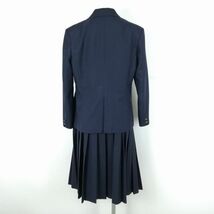 1円 ブレザー スカート 紐タイ 上下4点セット 指定 大きいサイズ 冬物 女子 学生服 中学 高校 紺 制服 中古 ランクC NA1625_画像2