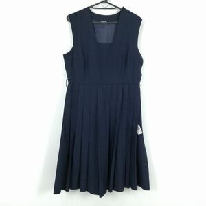 1円 ジャンパースカート バスト94 ウエスト80 冬物 女子 学生服 中学 高校 紺 制服 中古 ランク:C EY3696