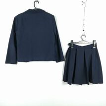 1円 ジャケット スカート 上下2点セット 大きいサイズ 冬物 女子 学生服 中学 高校 紺 制服 中古 ランク:C EY3068_画像2