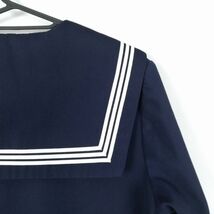 1円 セーラー服 上着 大きいサイズ カンコー 冬物 白3本線 女子 学生服 中学 高校 紺 制服 中古 ランクC NA1223_画像3