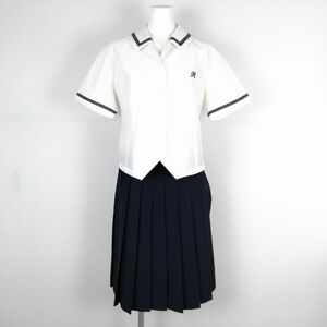 1 jpy blouse skirt top and bottom 2 point set LL large size dragonfly summer thing woman school uniform Kumamoto power . middle . white .book@. profit . uniform used rank C NA1119