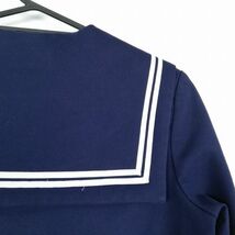 1円 セーラー服 上着 160 冬物 白2本線 女子 学生服 中学 高校 紺 制服 中古 ランクB NA1560_画像3