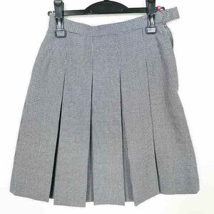 1円 スクールスカート 冬物 w63-丈52 チェック 中学 高校 プリーツ 学生服 制服 女子 中古 IN5907