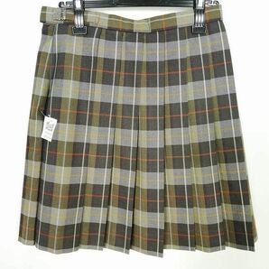 1円 スクールスカート 冬物 w66-丈50 チェック 中学 高校 プリーツ 学生服 制服 女子 中古 IN5909の画像2