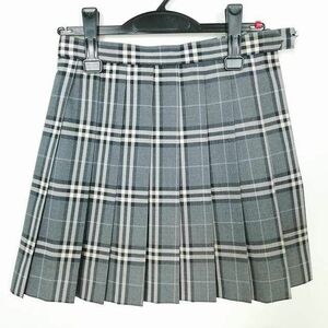 1 jpy school skirt winter thing w63- height 42 check Kanagawa Fujisawa synthesis high school mini height pleat school uniform uniform woman used IN5905