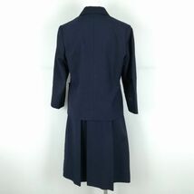 1円 ブレザー スカート リボン 上下4点セット 冬物 女子 学生服 中学 高校 紺 制服 中古 ランクB NA2155_画像2