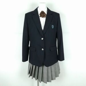 1 иен блейзер проверка юбка лента верх и низ 4 позиций комплект LL большой размер зима предмет женщина школьная форма средний . средняя школа темно-синий форма б/у разряд C NA2121