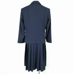 1円 ブレザー ジャンパースカート 紐タイ 上下4点セット 冬物 女子 学生服 神奈川二宮高校 紺 制服 中古 ランクB NA2280の画像2