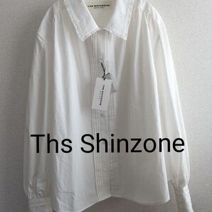 【新品】Ths Shinzoneオーバーサイズ　レース白タック　ブラウス