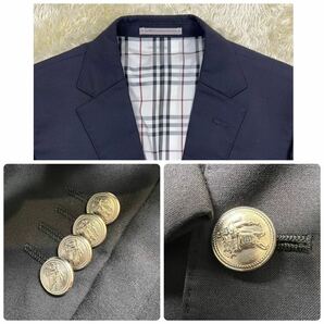 美品 ●幻の逸品 ●BURBERRY BLACK LABEL バーバリー ブラックレーベル 銀ボタン ノバチェック メンズ テーラードジャケット ブラック Mの画像9