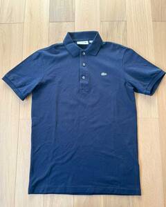 LACOSTE ラコステ ポロシャツ スリムフィット PH441E シルバーラコステ ネイビー FR3 US S 程度良好