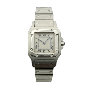 Бесплатная доставка использовал Cartier Watch Cartier Santo Sugarbe SM Quartz Ladies Watch 147941
