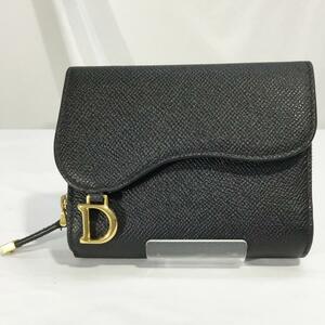 中古A クリスチャンディオール 財布 Christian Dior サドル ロータスウォレット 三つ折り 147633