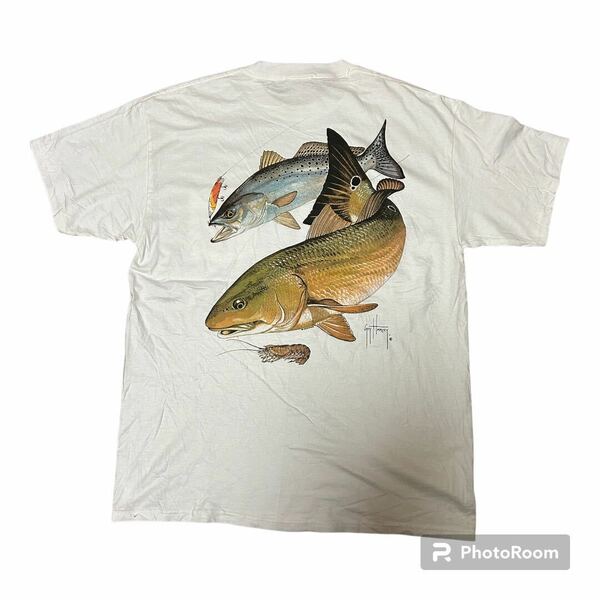 90s00s DEAD STOCK GUY HARVEY 魚プリント Tシャツ L