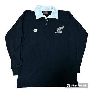 90s NZ製 CANTERBURY ALL BLACKS ラガーシャツ 40 ②