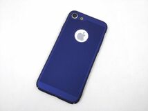 iPhone7/8/SE 2/SE 3用 メッシュ放熱カバー ハードケース 側面フル保護 ストラップ対応 ネイビー_画像1