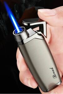  new goods unused gas lighter BROAD turbo lighter . manner waterproof blue . gray gift box attaching 