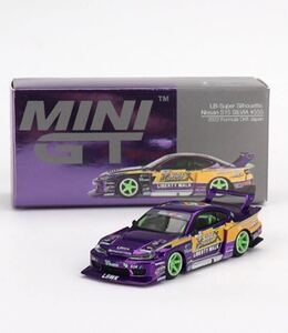 1/64　MINI-GT　日産 シルビア S15 LBスーパーシルエット #555 2022 フォーミュラ ドリフト ジャパン　MGT00576-R　★ MINI GT ミニカー