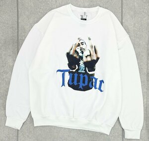 美品 23aw WACKOMARIA × TUPAC ワコマリア トゥーパック コラボ クルーネック スウェット 裏起毛 TUPAC-WM-SS04 XL 白 JERZEESボディ 2PAC