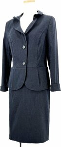 PRIMATTIVO HANAE MORI SPORTS is na emo li formal stretch jacket knees height skirt suit setup through year material 38/M navy blue made in Japan 