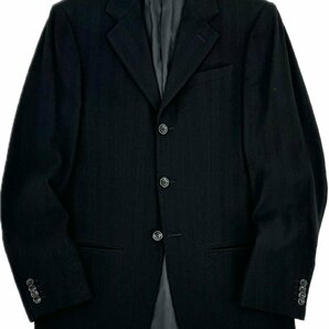ARMANI COLLEZIONI アルマーニ ストレッチ ウール シングル 3B ノータック スーツ セットアップ 通年素材 46/M 黒 ポルトガル製 国内正規品の画像2