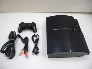 C5665★PS3本体 CECHB00 20GB ブラック 一式セット 箱説無 動作確認/本体更新/初期化済 中古現状渡し