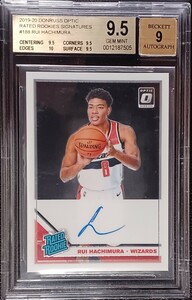 【BGS9.5】2019-20 Panini Donruss Optic Basketball Rui Hachimura RC Auto NBA 八村塁 ルーキー 直筆サイン 鑑定 Gem Mint Wizards 