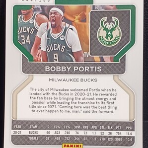 【9/199】2021-22 Panini Prizm Basketball Bobby Portis NBA ジャージナンバー Blue Bucks の画像2