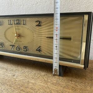 SEIKO 稼動品 置時計 昭和レトロ アンティーク 手巻き レトロ 置き時計 セイコー ゼンマイ式 の画像6