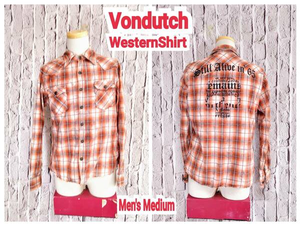 ★送料無料★ Vondutch シャツ ボンダッチ ウエスタンシャツ メンズ 長袖シャツ Medium