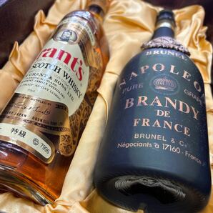 TA-557☆80サイズ☆グランツ スコッチ ウイスキー 43％ Grant's FINEST SCOTCH WHISKY 【ナポレオン】NAPOLEON BRANDY DE FRANCE 未開封の画像6