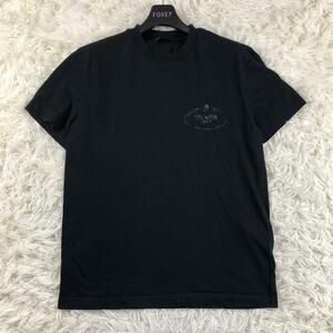  редкий 1 иен *PRADA Prada футболка cut and sewn S Logo вышивка чёрный черный близко год модели 