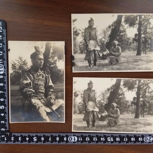 戦前 侍 3枚 / 古写真 昭和 戦前 男性 着物 女学生 甲冑 鎧 祭り 時代考察 時代考証 世相 史料 資料 028.の画像4