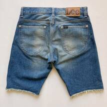 Lee×ciaopanic リー×チャオパニック 101Z Denim short Pants S 日本製 カットオフ セルビッチデニム 片耳 レザーパッチ ヴィンテージ復刻_画像2