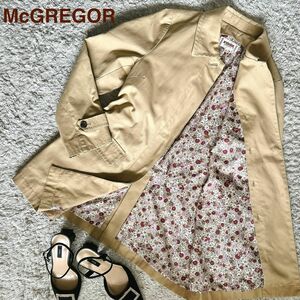 【美品】McGREGOR マックレガー スプリングコート ステンカラーコート 裏地花柄 ライナー付き M