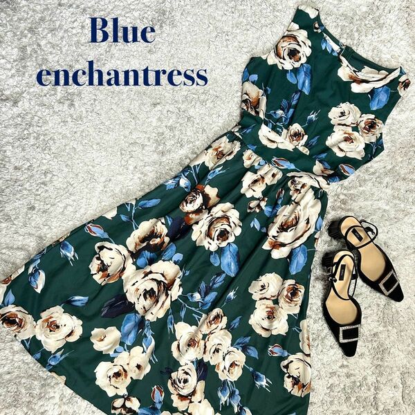 Blue enchantress ワンピース 花柄 春夏 ノースリーブ レトロ M