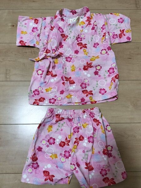 甚平 女の子 花柄 夏祭り 90cm ベビー