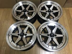 旧車 街道レーサー 暴走族 走り屋 15×7J/+30/PCD100 新品ホイール４本セット カスタム軽カー等にも