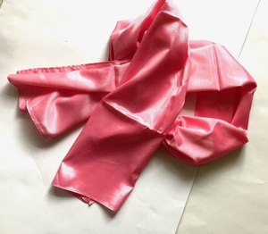 ◆ シルクストール ピンク ショール スカーフ 絹 未使用