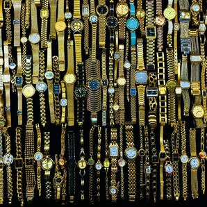 腕時計 ゴールドカラーのみ 150本 大量 ELGIN WALTHAM SEIKO LANCEL BULOVA CITIZEN WITTNAUER LASSALE SANDOZ renoma等まとめてセットH133の画像8