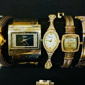 150本 宝飾腕時計 大量 SEIKO ELGIN FOSSIL GUESS DKNY Jennifer Lopez 等 ゴールド シルバーカラー まとめて H135の画像5
